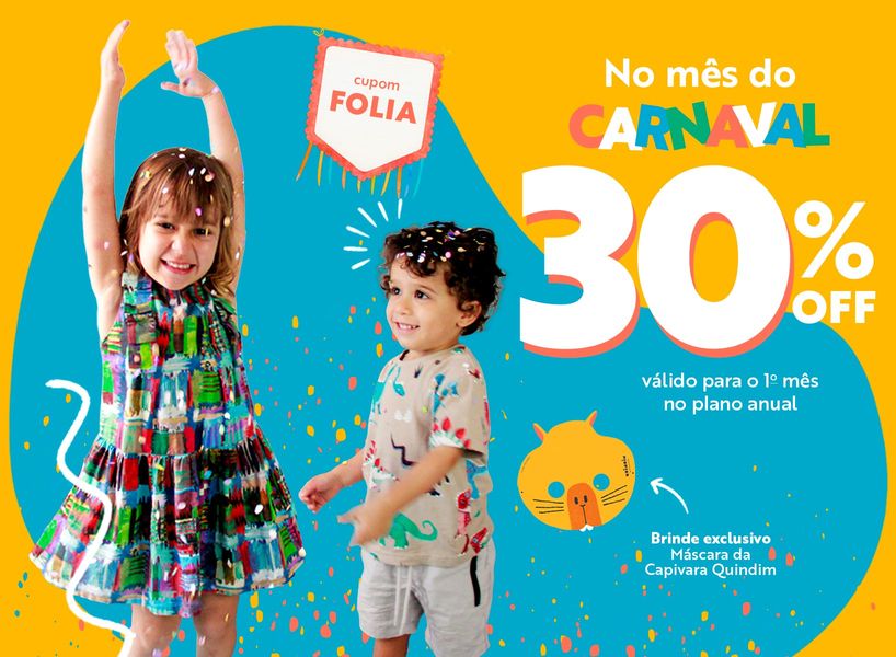 Clube Quindim - Banner principal do clube de livros infantis