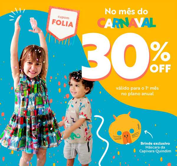 Clube Quindim - Banner principal do clube de livros infantis