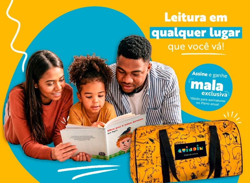 Clube Quindim - Banner principal do clube de livros infantis