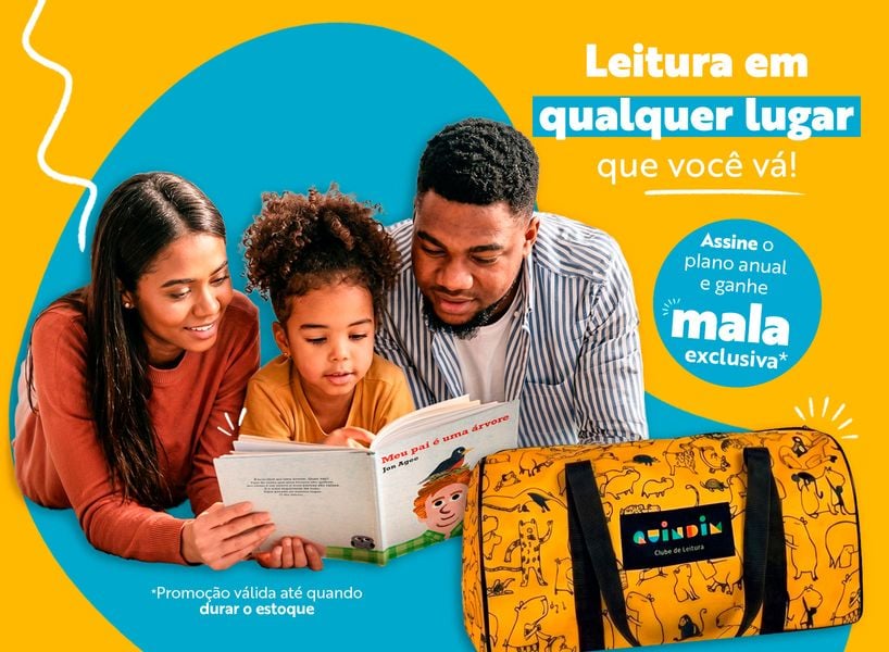 Clube Quindim - Banner principal do clube de livros infantis
