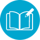 Icone azul contendo desenho do Diario